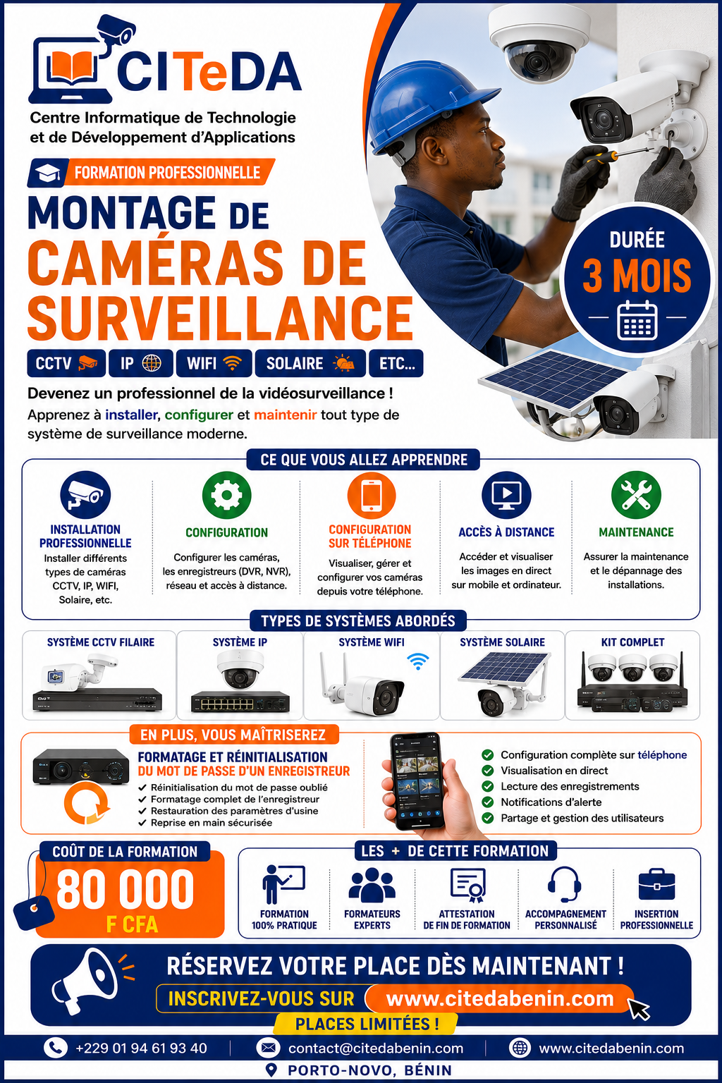 Montage et configuration de caméras de surveillance