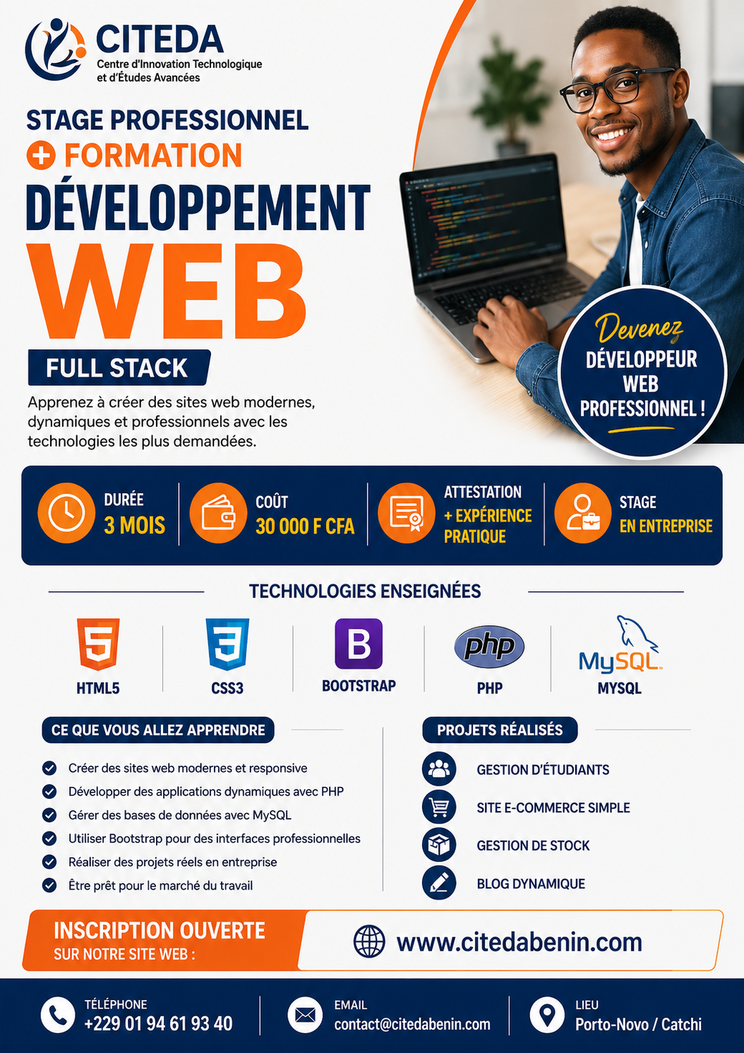 Stage Professionnel + Formation en Développement Web Full Stack